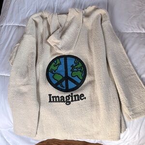 Vintage 1990s John Lennon Imagine World Peace 100% Cotton Drug Rug